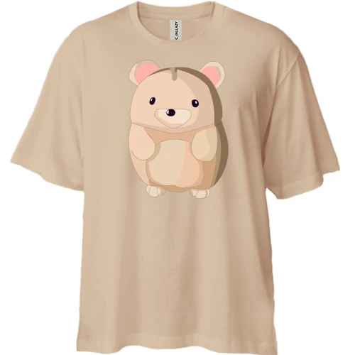 Футболка двунитка Oversize Кругленький мишка