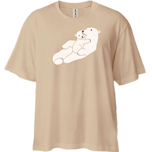Футболка двунитка Oversize Мама-медведь и медвежонок