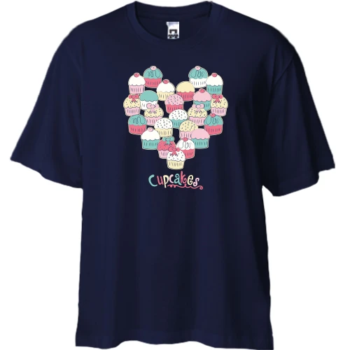 Футболка двонитка Oversize Cake Heart