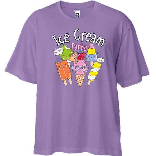 Футболка двунитка Oversize Ice Cream Party