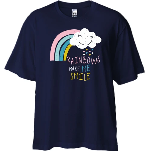 Футболка двунитка Oversize Rainbows make me Smile