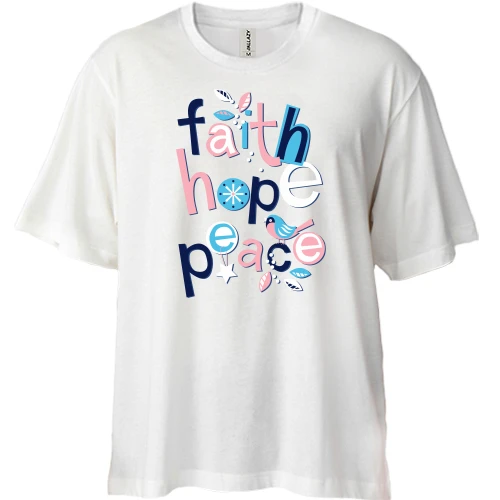Футболка двунитка Oversize Faith Hope Peace