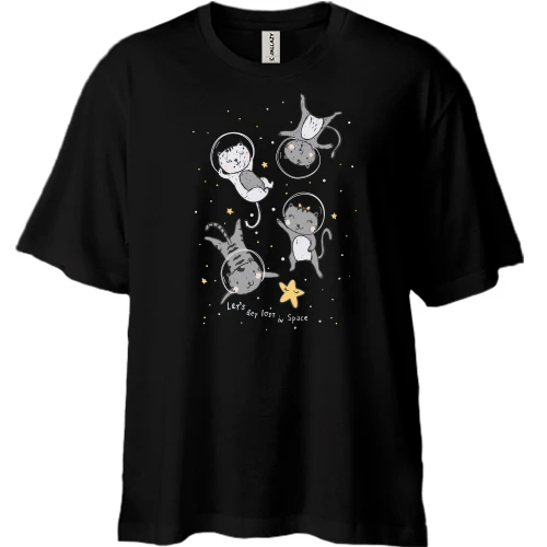 Футболка двунитка Oversize Let's get lost in Space