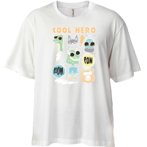 Футболка двунитка Oversize, Белый, COOL HERO