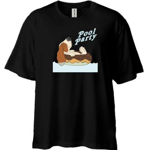 Футболка двунитка Oversize Pool party with the dog