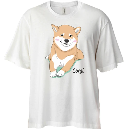 Футболка двонитка Oversize Corgi