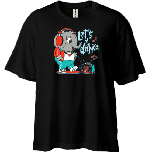 Футболка двунитка Oversize Let's Dance with an elephant