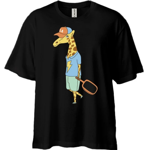 Футболка двонитка Oversize, Чорний, Giraffe
