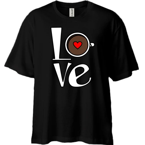 Футболка двунитка Oversize Love Coffee