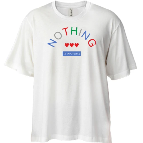 Футболка двунитка Oversize Nothing is Impossible