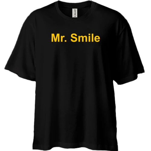 Футболка двунитка Oversize, Черный, Mr. Smile