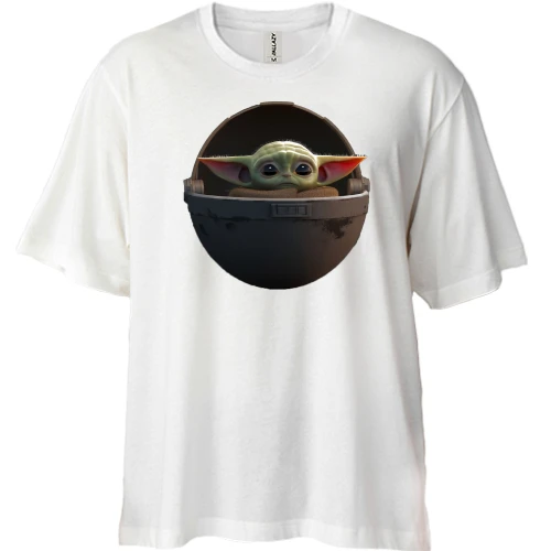 Футболка двунитка Oversize Baby Yoda