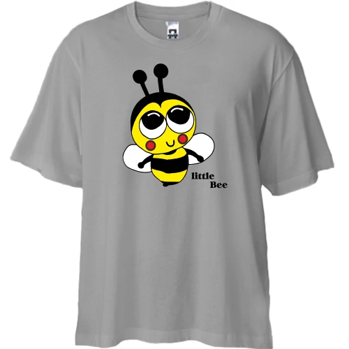 Футболка двунитка Oversize, Серый, Little Bee