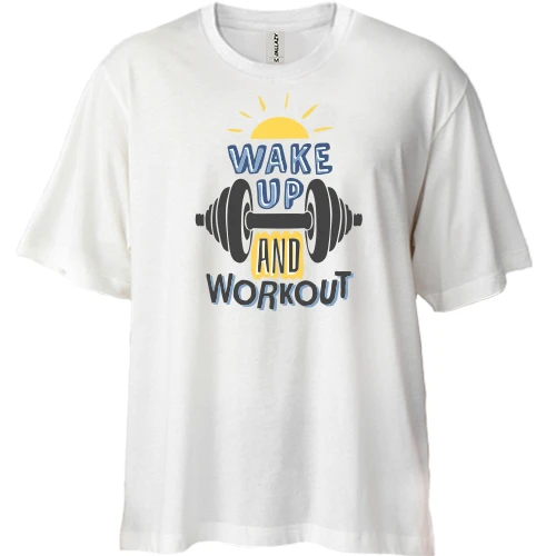 Футболка двонитка Oversize WakeUp and WorkOut