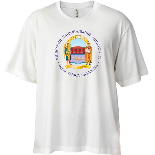 Футболка двунитка Oversize КНУ (Киевский национальный университет)