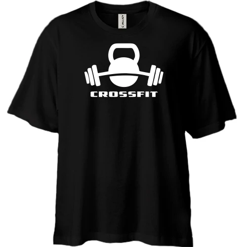 Футболка двонитка Oversize, Чорний, Crossfit 2