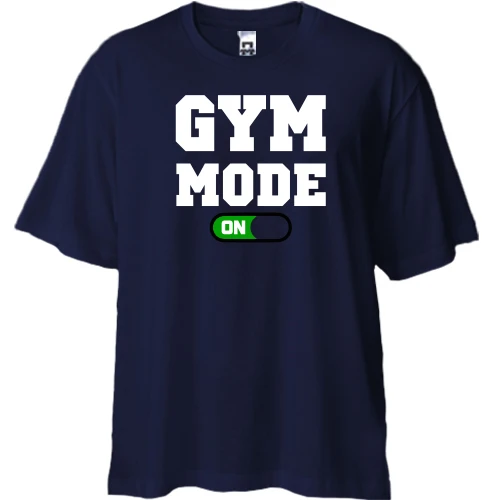 Футболка двунитка Oversize, Синий, Gym Mode On