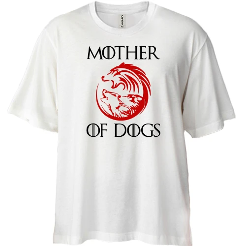 Футболка двонитка Oversize, Білий, Mother of Dogs 2