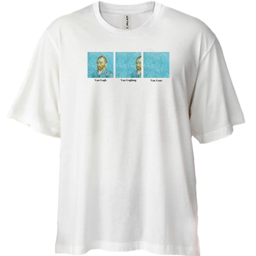Футболка двонитка Oversize, Білий, Van Gone