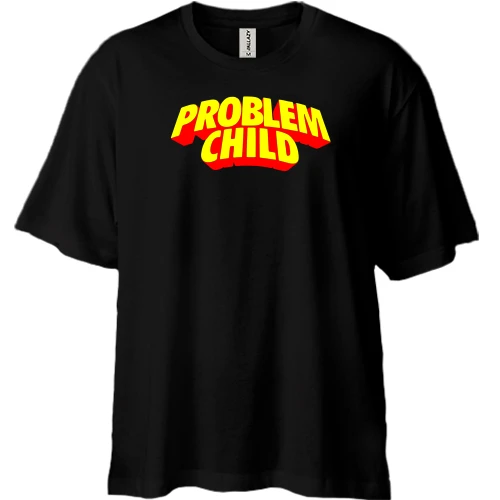 Футболка двунитка Oversize, Черный, Problem Child