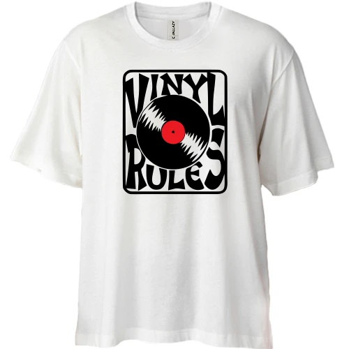 Футболка двунитка Oversize, Синий, Vinyl Rules