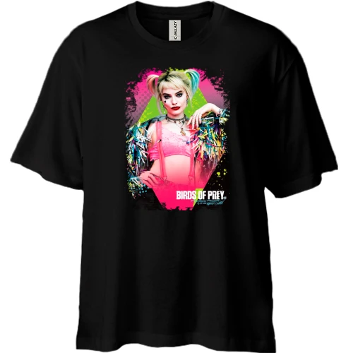 Футболка двунитка Oversize, Черный, Birds of Prey (2)
