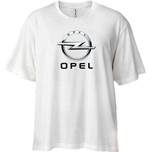 Футболка двунитка Oversize, Белый, Opel logo