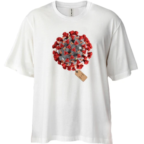 Футболка двонитка Oversize, Білий, Virus. Made in China