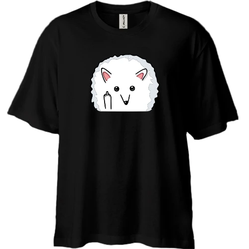 Футболка двонитка Oversize, Чорний, ПЕСЕЦ