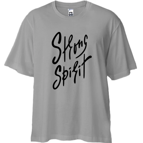Футболка двонитка Oversize, Сірий, Strong spirit