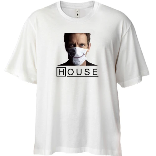 Футболка двунитка Oversize, Белый, Dr. House