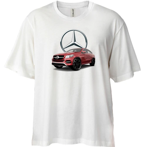 Футболка двунитка Oversize, Белый, Mercedes GLE Coupe