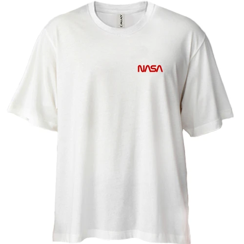Футболка двонитка Oversize NASA Worm logo mini