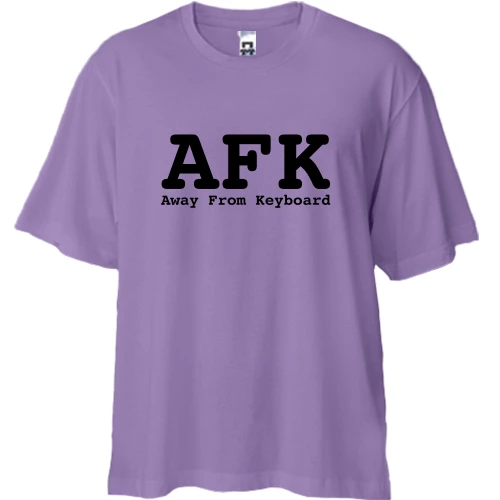 Футболка двонитка Oversize, Лавандовий, AFK Away From Keyboard.