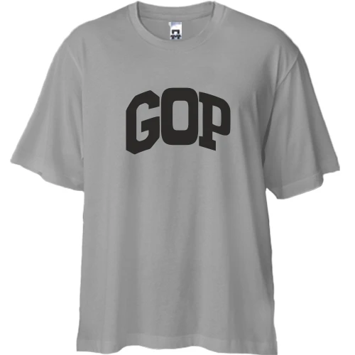 Футболка двунитка Oversize, Серый, GOP