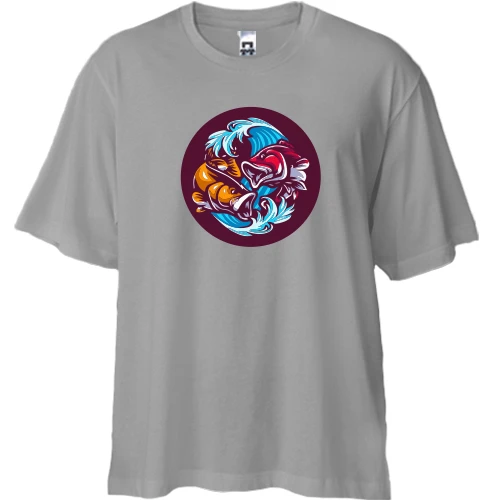Футболка двунитка Oversize Fishing Yin Yang