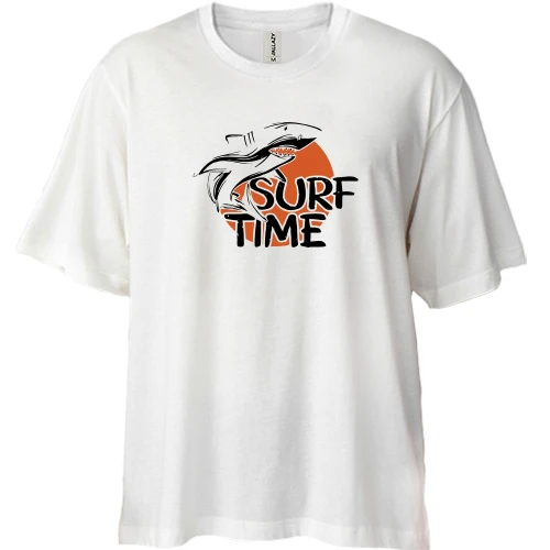 Футболка двунитка Oversize, Белый, SURF TIME