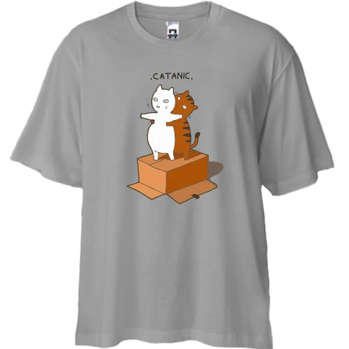 Футболка двонитка Oversize, Сірий, CaTanik