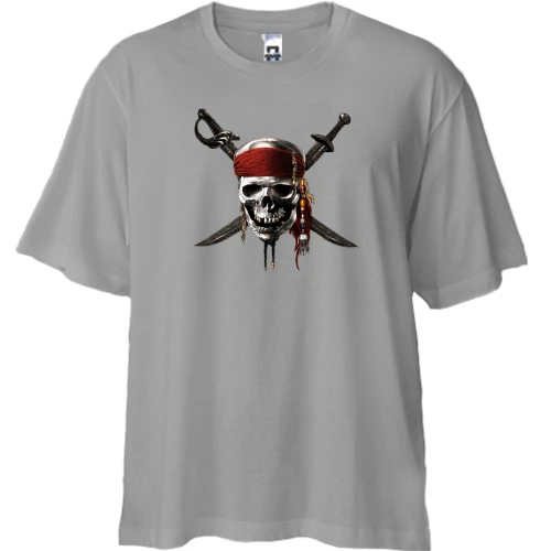 Футболка двонитка Oversize Pirate skull