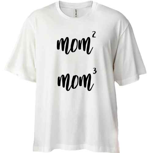 Футболка двонитка Oversize, Білий, mom2 mom3