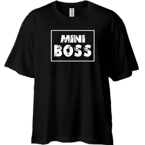 Футболка двунитка Oversize, Черный, mini BOSS