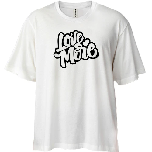 Футболка двонитка Oversize, Білий, Love More