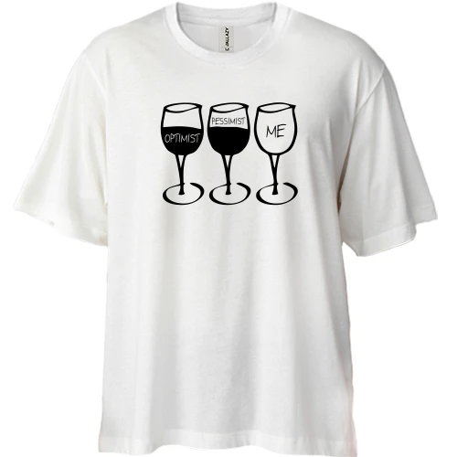 Футболка двунитка Oversize Optimist Pessimist Me
