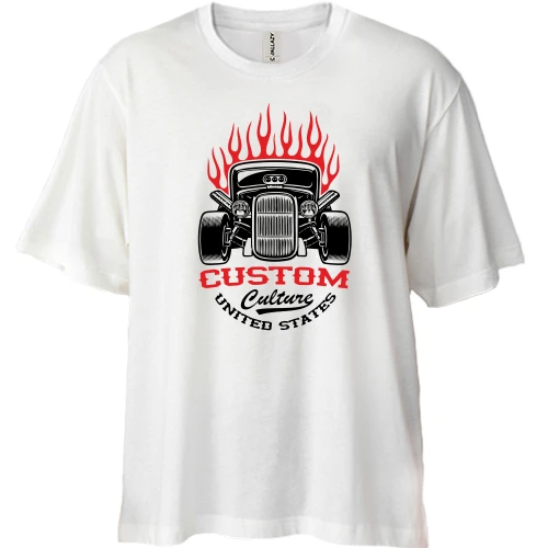 Футболка двонитка Oversize, Білий, Custom Culture