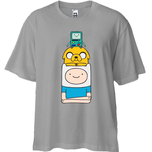 Футболка двонитка Oversize Adventure time pyramid