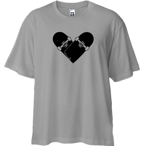 Футболка двонитка Oversize Skate-heart