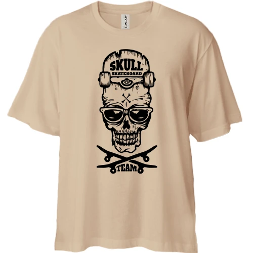 Футболка двонитка Oversize Skull skateboard team