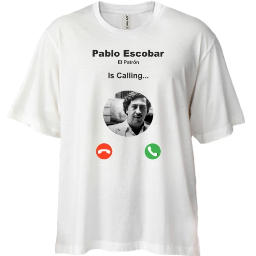 Футболка двунитка Oversize Pablo Escobar is calling