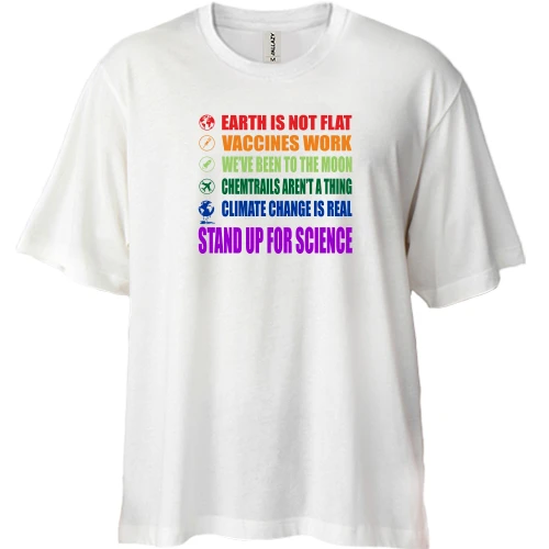 Футболка двунитка Oversize Stand up for science