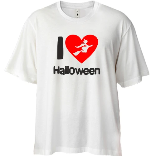 Футболка двунитка Oversize I Love Halloween
